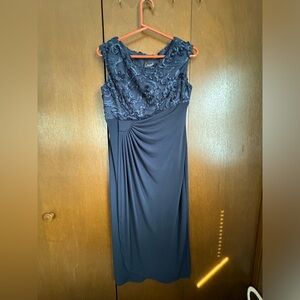 Connected Apparel Womens Textured Ruched Semi-Formal Dress